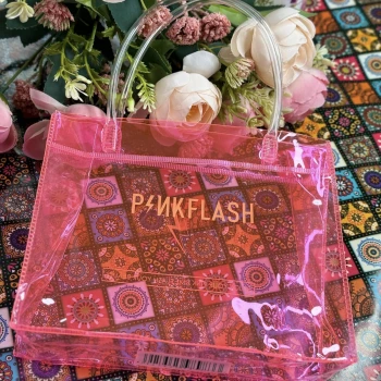 PINK FLASH Plastic Handbag (Size:18CM*5.5CM*14CM)