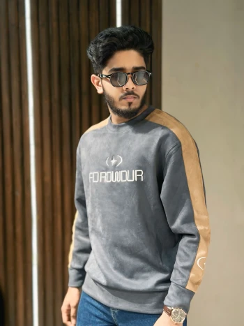 FORDWDUR Sleeve Contrast Sweatshirt