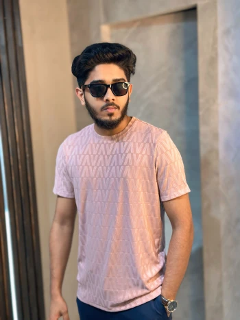 Fancy LV Texter Half Sleeve Tee