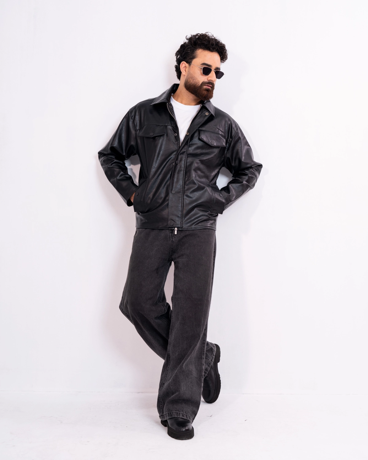 ARZAAL'S BLACK GLOSSY LEATHER JACKET ST04 || Arzaals